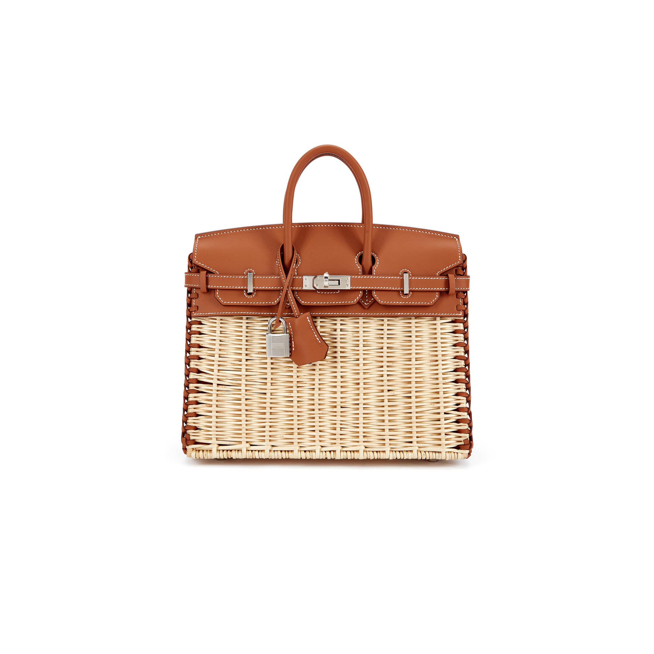 H**me5 master gold swift and osier wicker picnic birkin 25 palladium hardware 3691524 (25*20*13cm)